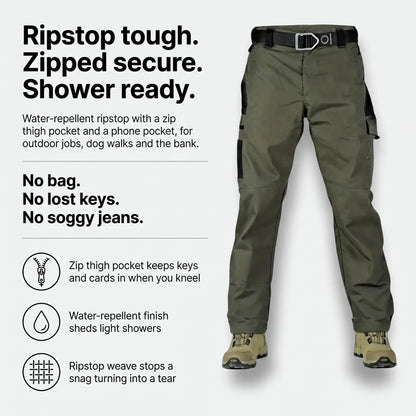 Pantaloni da lavoro da uomo - Pantaloni cargo ripstop - Pantaloni combat