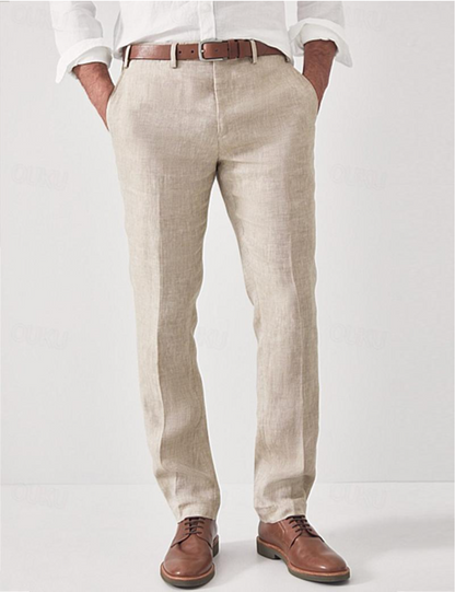 Pantaloni in lino da uomo comodi – Elias