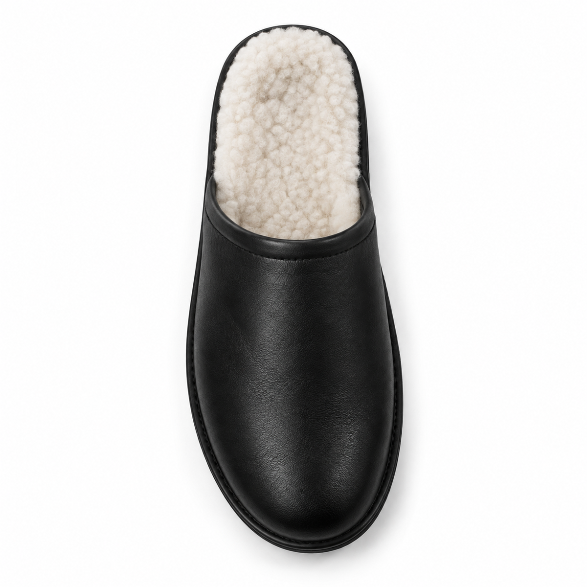 Rassivo Men's Faux Fur Lined Slippers Black Indoor