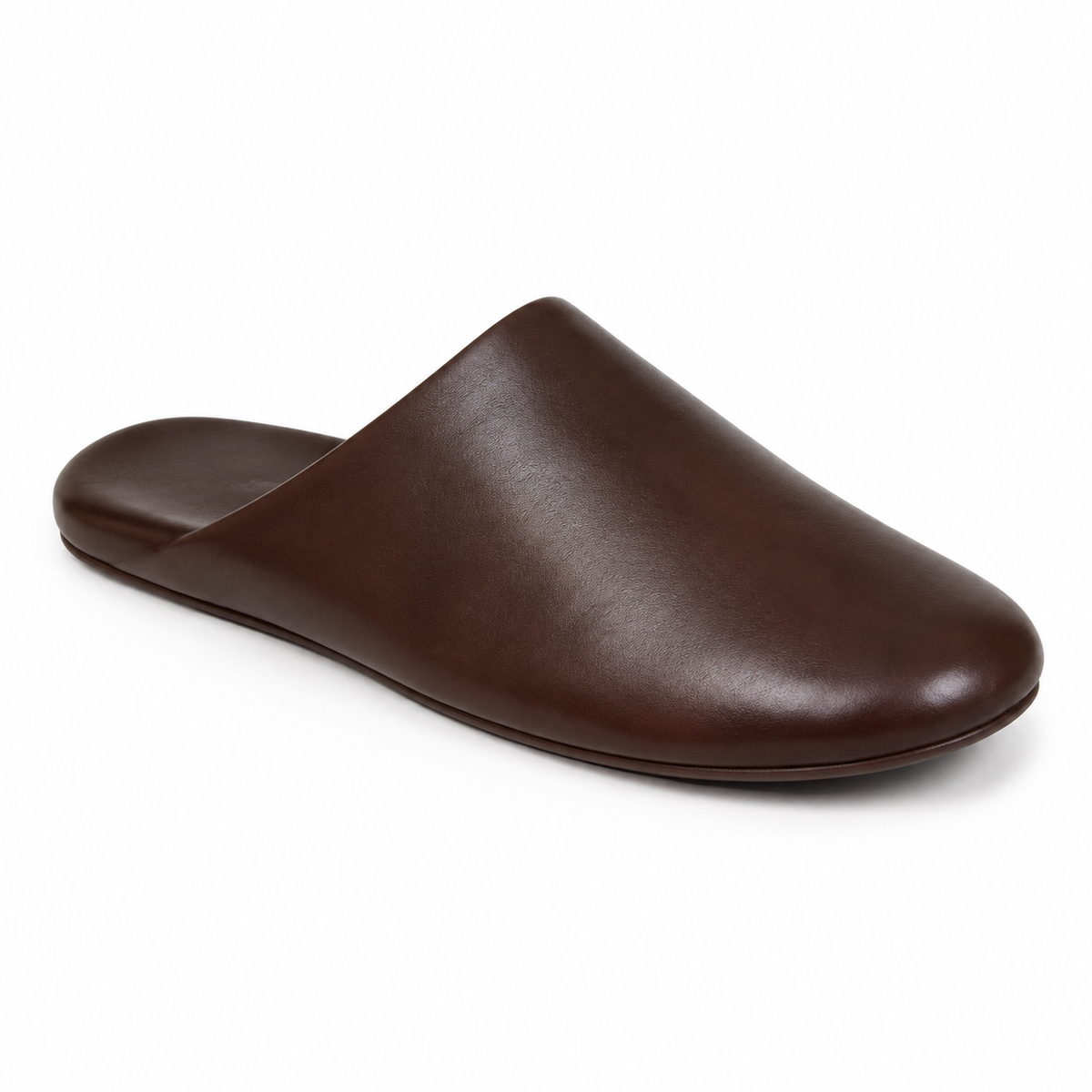 Pantofole da uomo slip-on marrone intenso con suola rigida