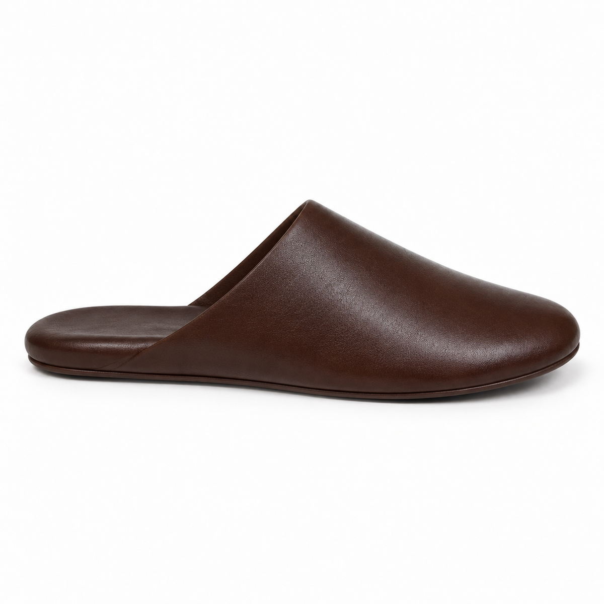 Pantofole da uomo slip-on marrone intenso con suola rigida