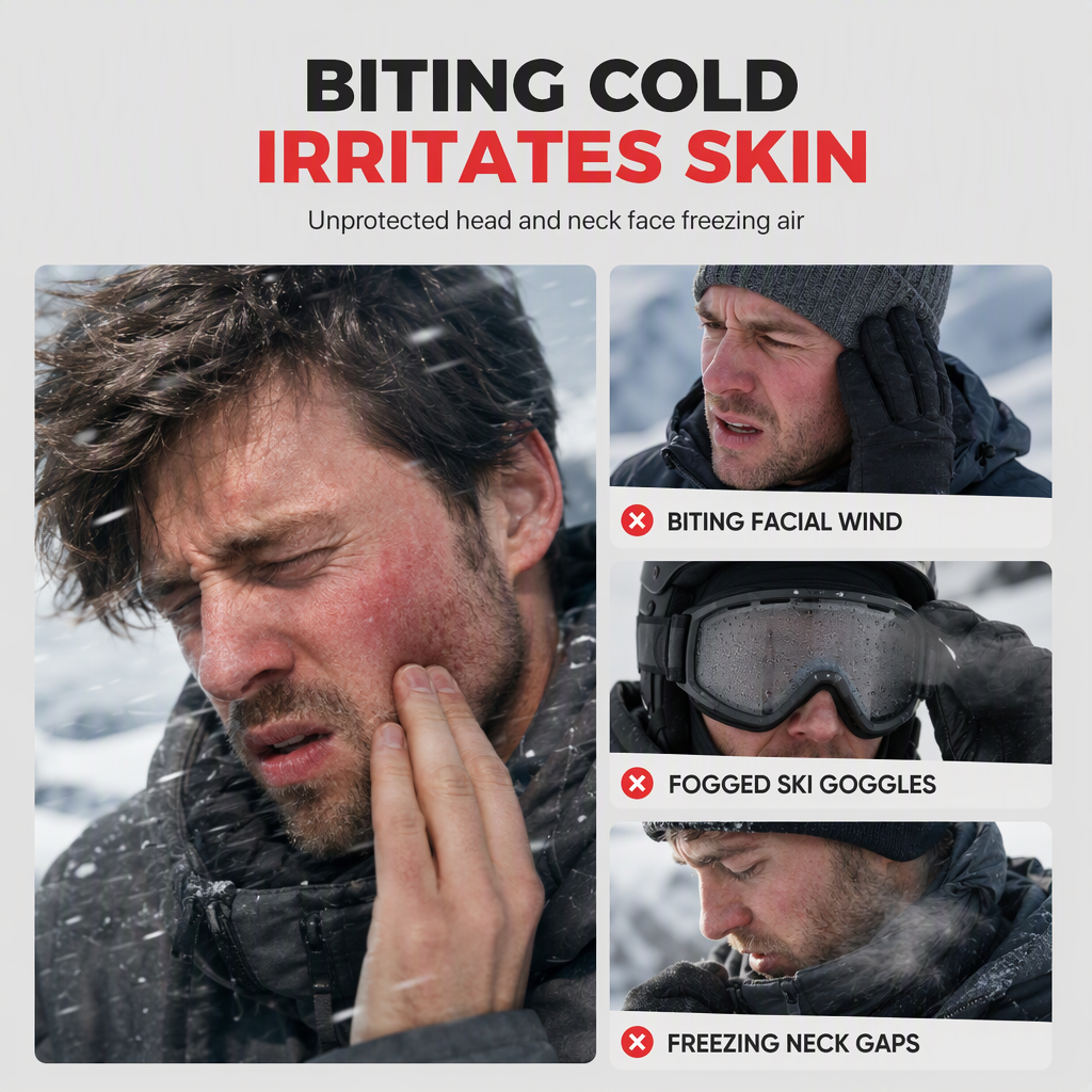 Passamontagna invernale 3 in 1 – antivento; copre testa, collo, viso e orecchie. Vestibilità regolabile per sci, ciclism