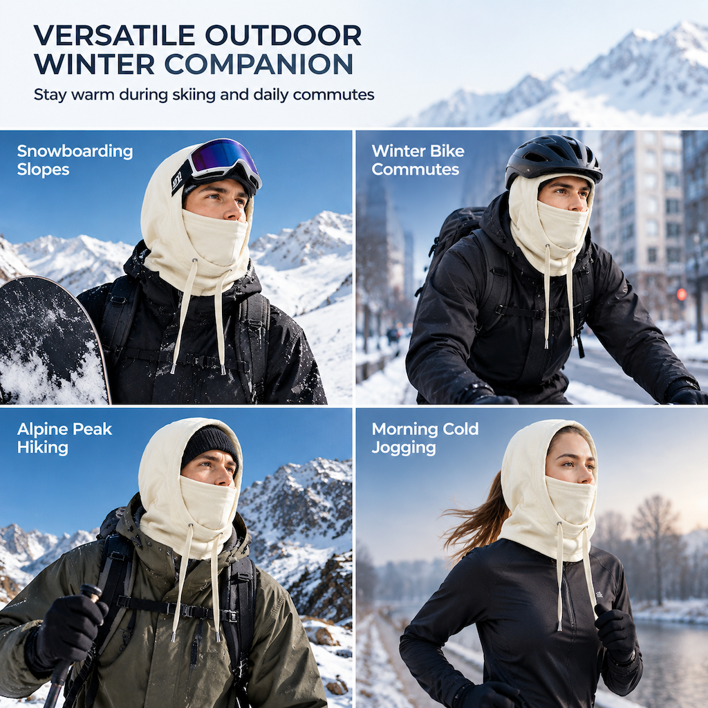 Passamontagna invernale 3 in 1 – antivento; copre testa, collo, viso e orecchie. Vestibilità regolabile per sci, ciclism