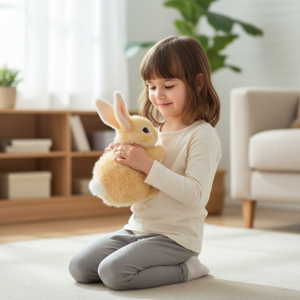 Peluche interattivo coniglietto che salta – giocattolo realistico per bambini