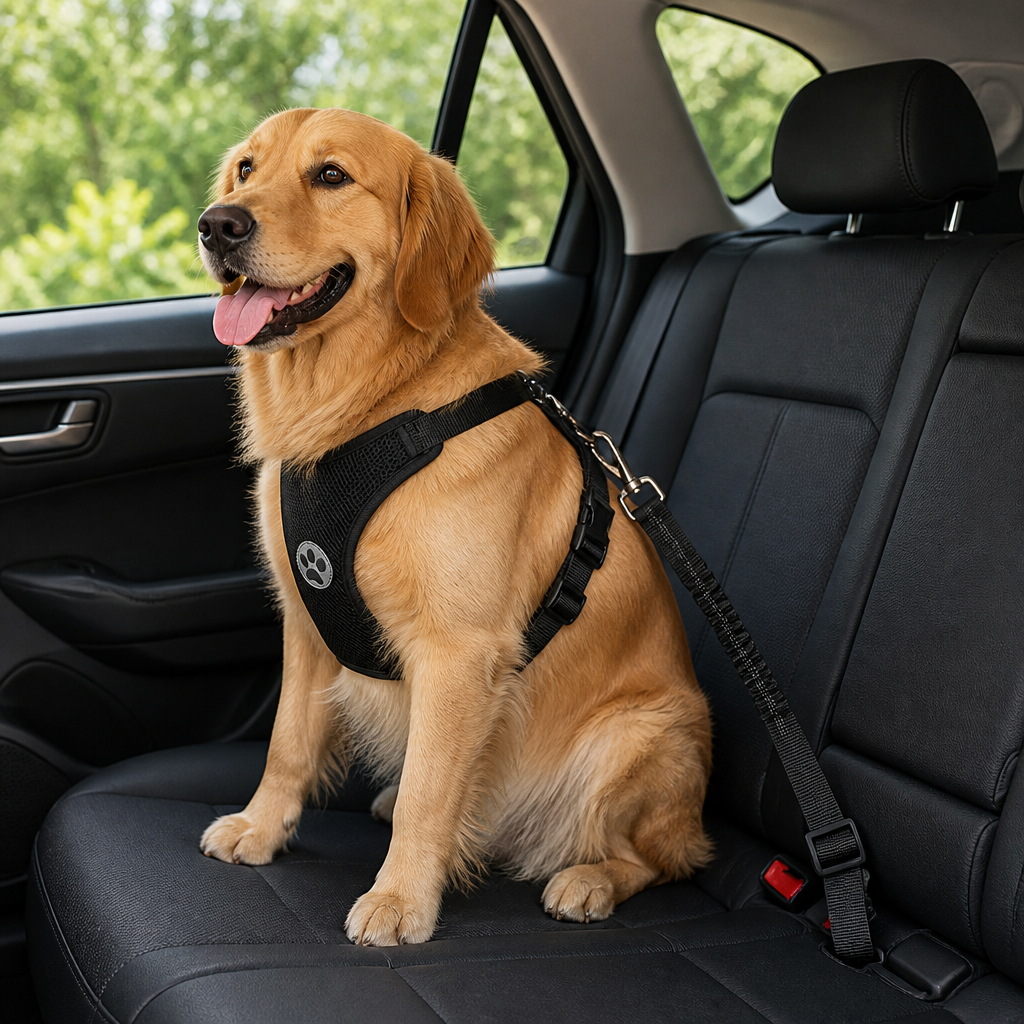 Pettorina di sicurezza auto per cani regolabile in rete traspirante