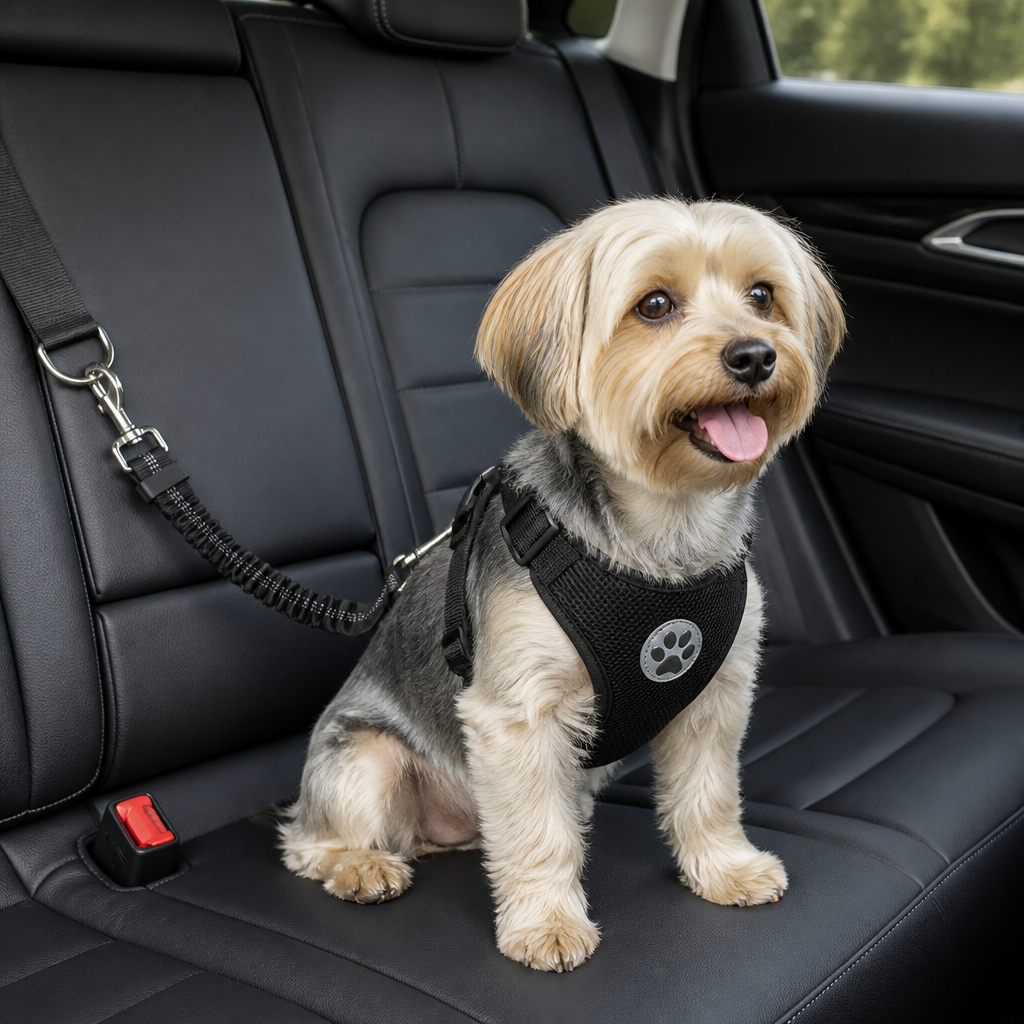 Pettorina di sicurezza auto per cani regolabile in rete traspirante