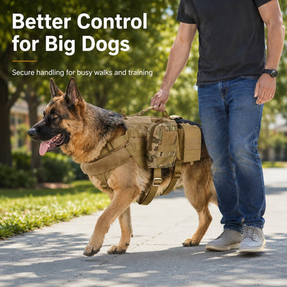 Pettorina tattica con zaino per cane per escursioni e passeggiate quotidiane – tasche rimovibili per attrezzatura e migl