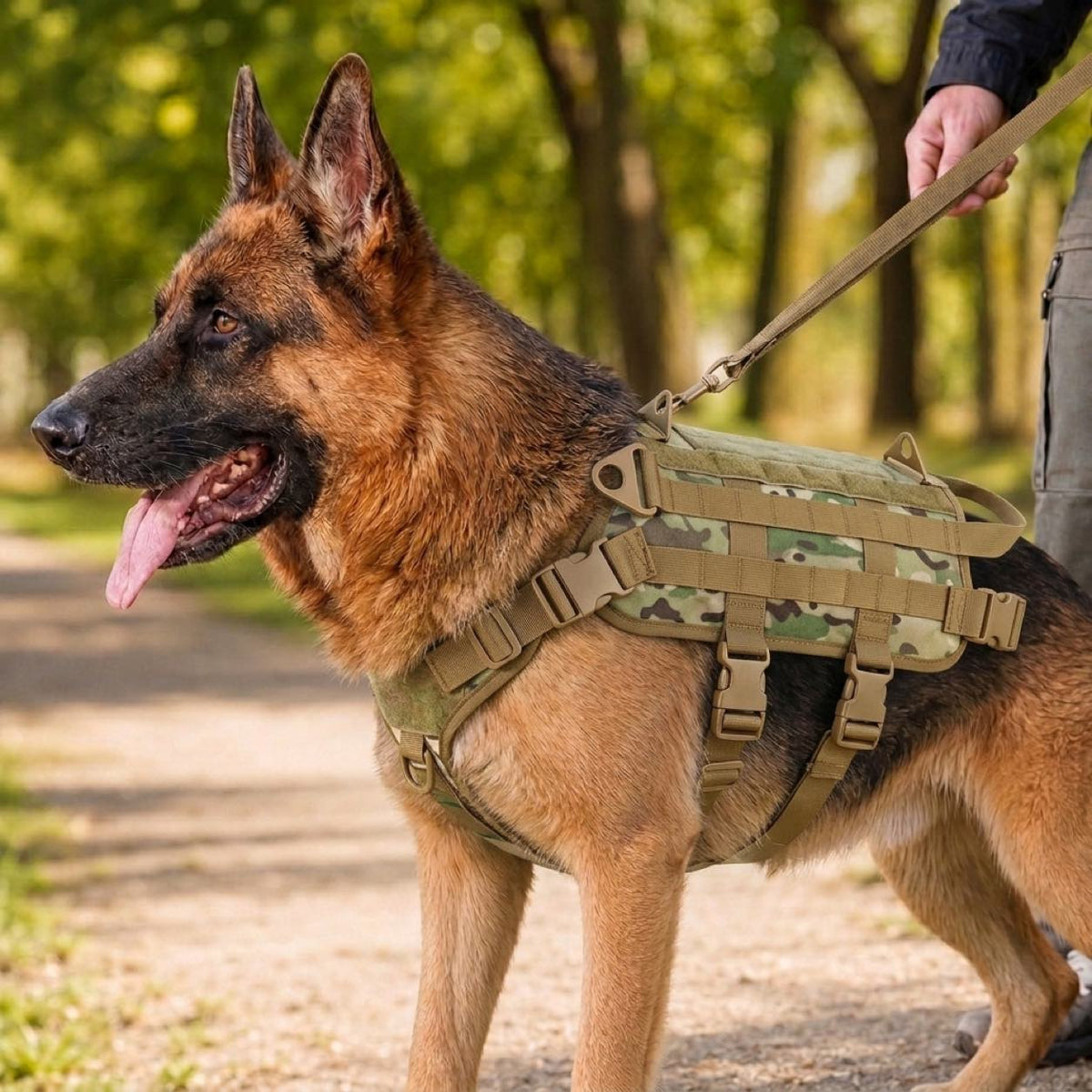 Pettorina tattica con zaino per cane per escursioni e passeggiate quotidiane – tasche rimovibili per attrezzatura e migl