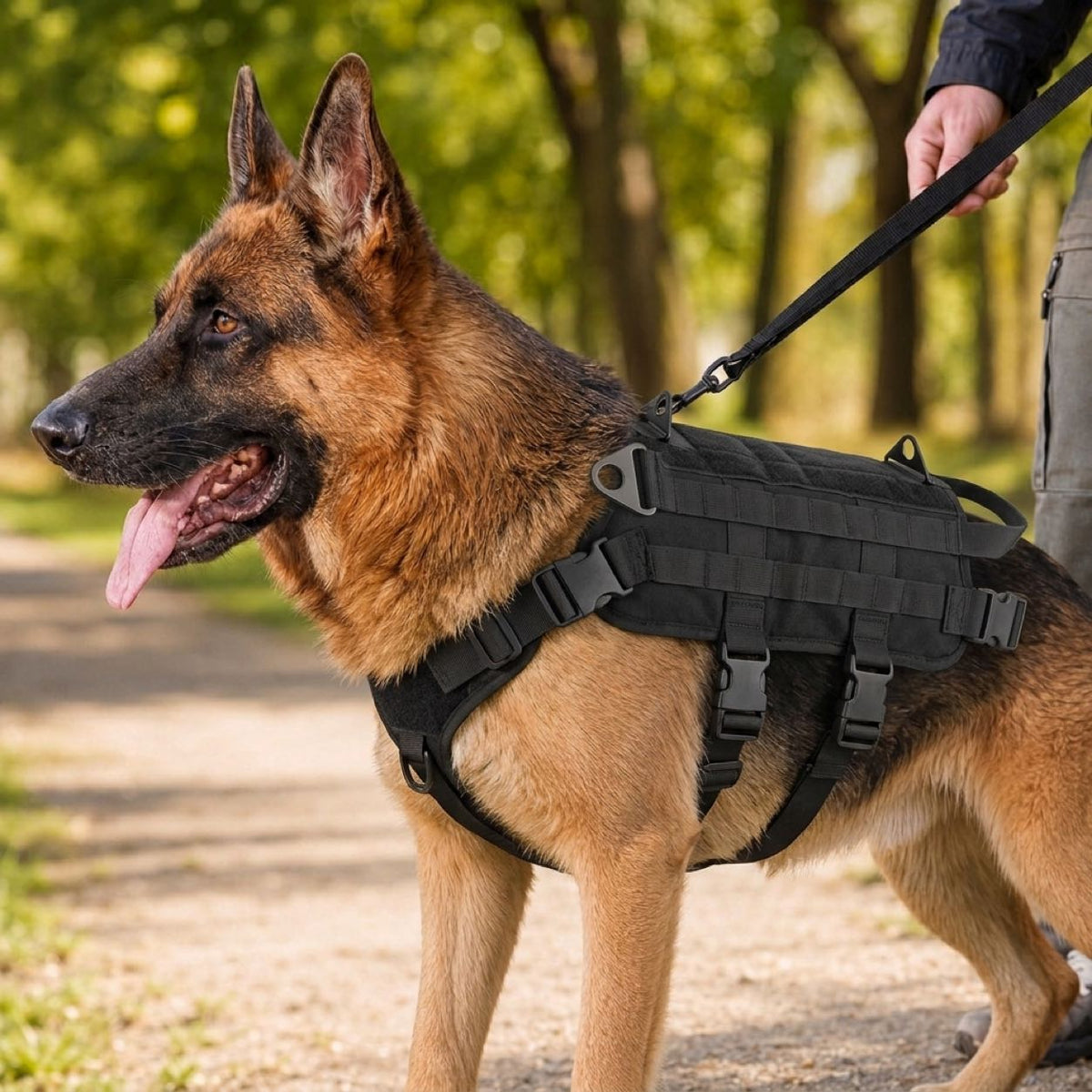 Pettorina tattica con zaino per cane per escursioni e passeggiate quotidiane – tasche rimovibili per attrezzatura e migl