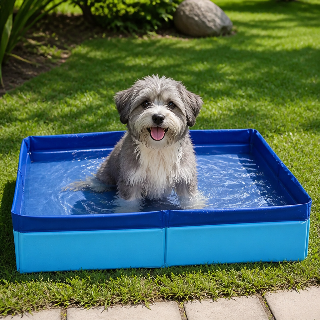 Piscina pieghevole per animali domestici (base antiscivolo in PVC)