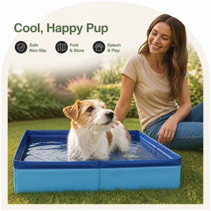Piscina pieghevole per animali domestici (base antiscivolo in PVC)
