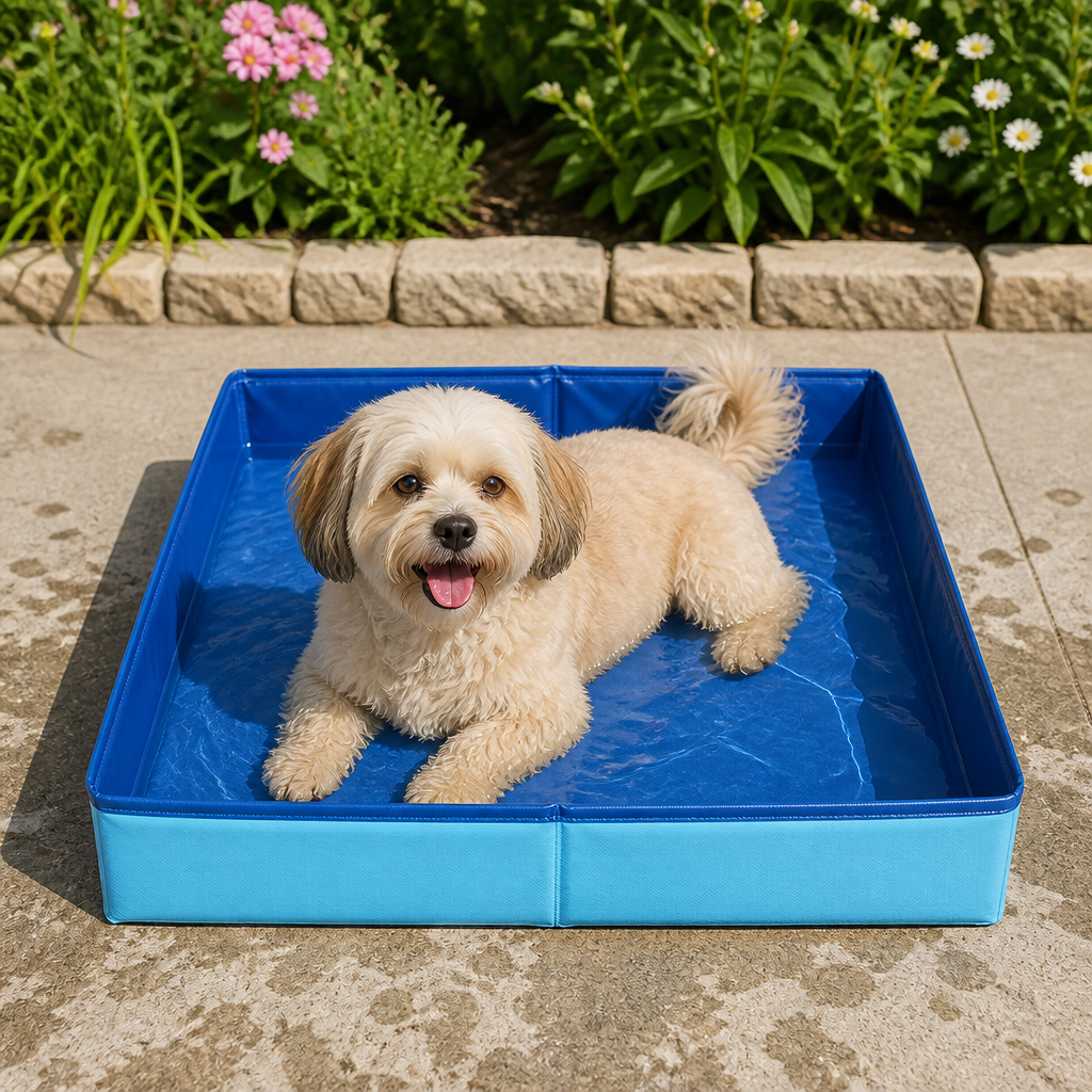 Piscina pieghevole per animali domestici (base antiscivolo in PVC)