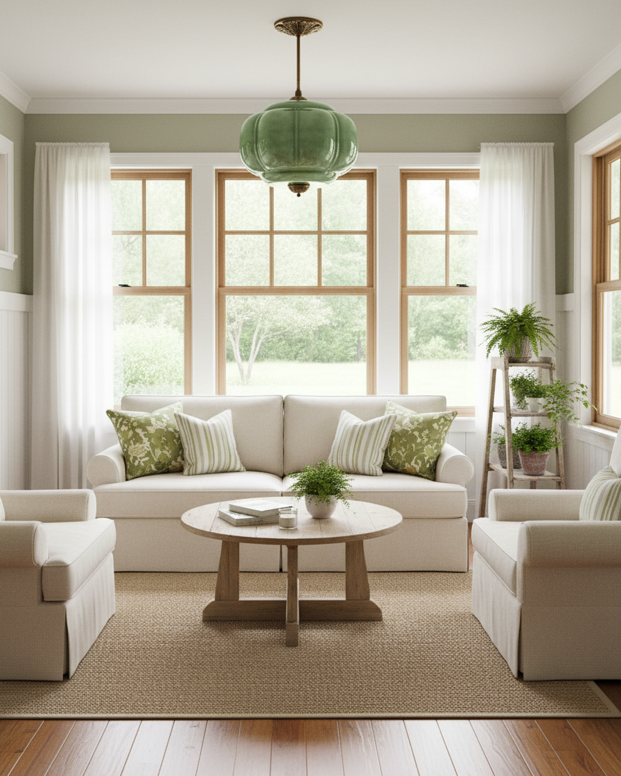 Plafoniera vintage in vetro con dettagli in ottone, elegante lampada a soffitto