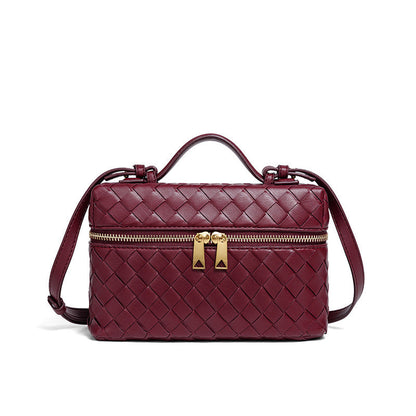 Pochette cosmetica in pelle intrecciata