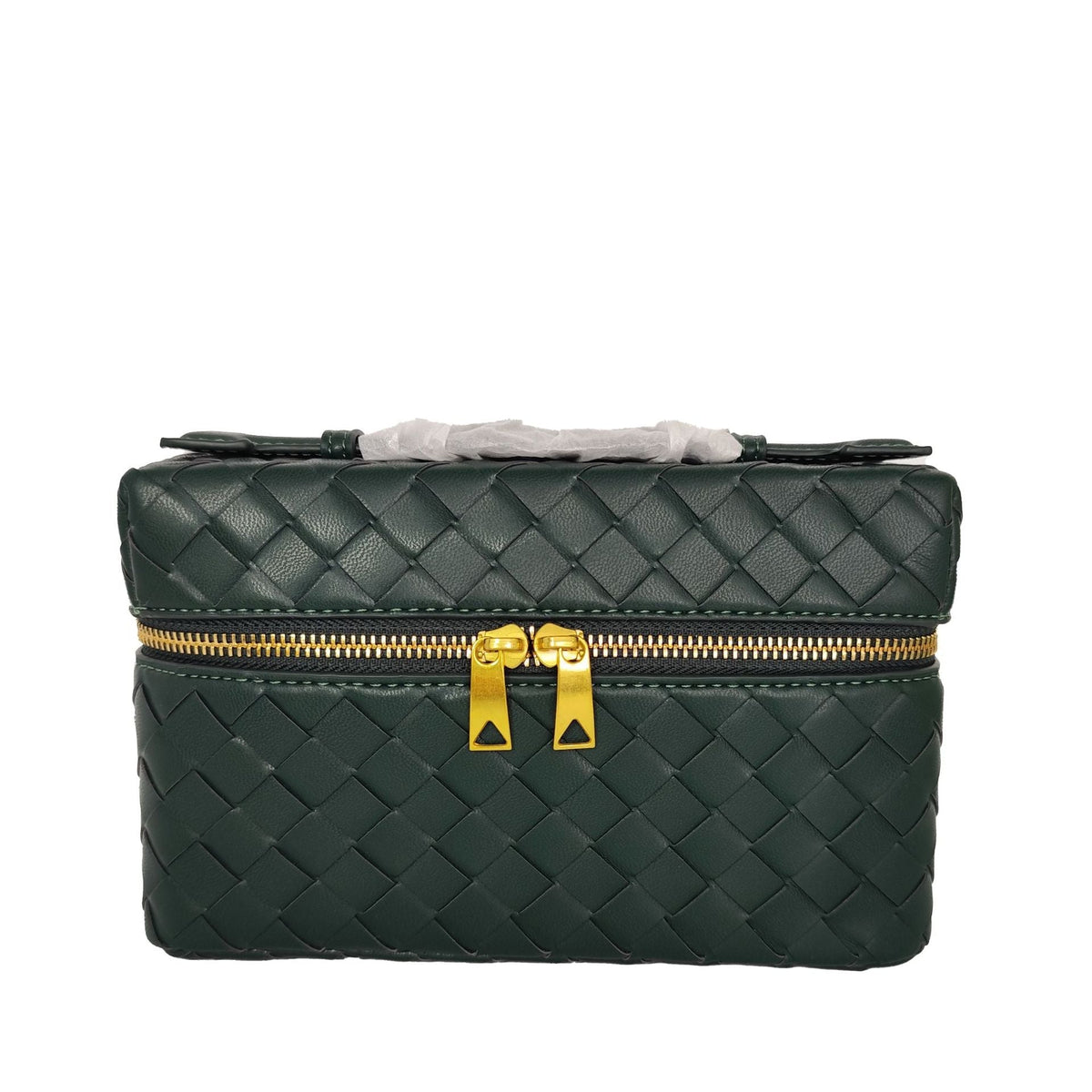 Pochette cosmetica in pelle intrecciata