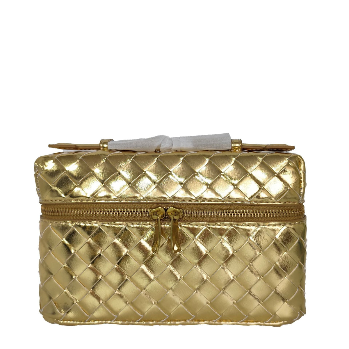 Pochette cosmetica in pelle intrecciata