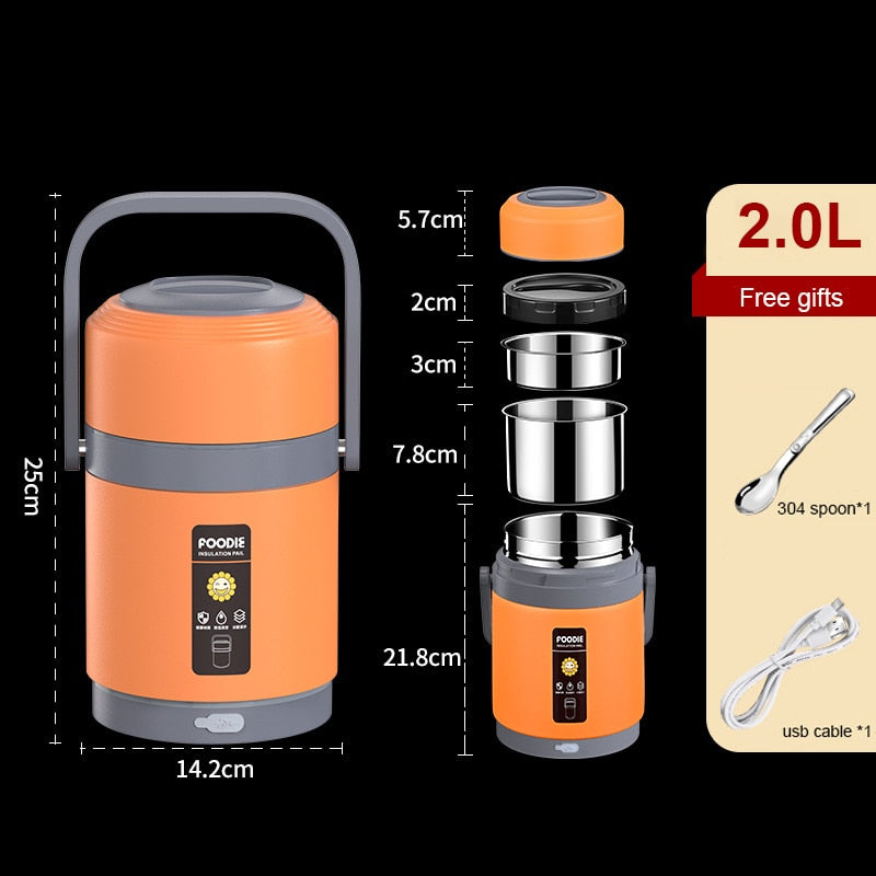 Portapranzo Termico USB in Acciaio Inox 304 Rassivo