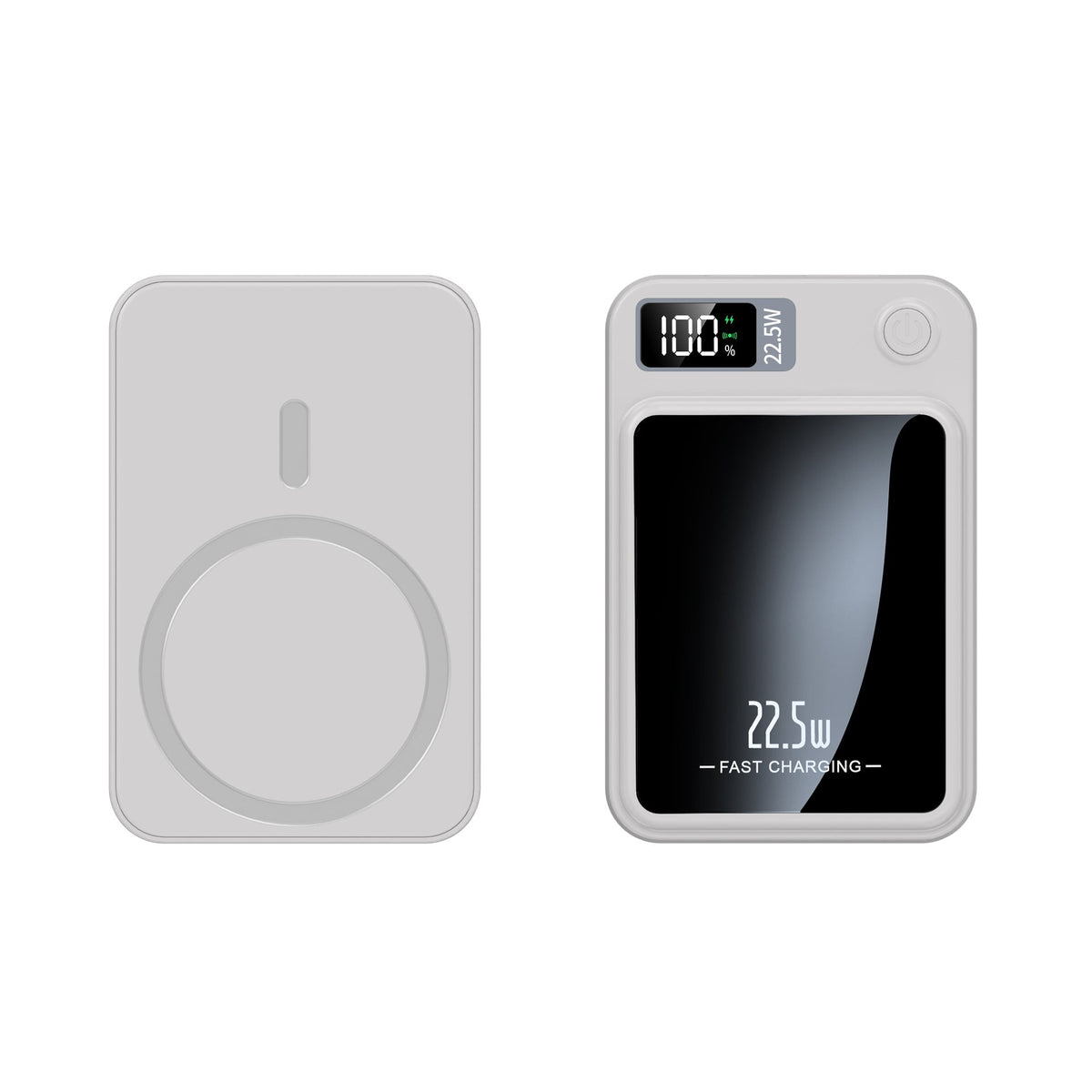 Power bank magnetico, ricarica wireless 15 W e ricarica rapida via cavo 22,5 W, display LED, 10000 o 20000 mAh, 4 colori