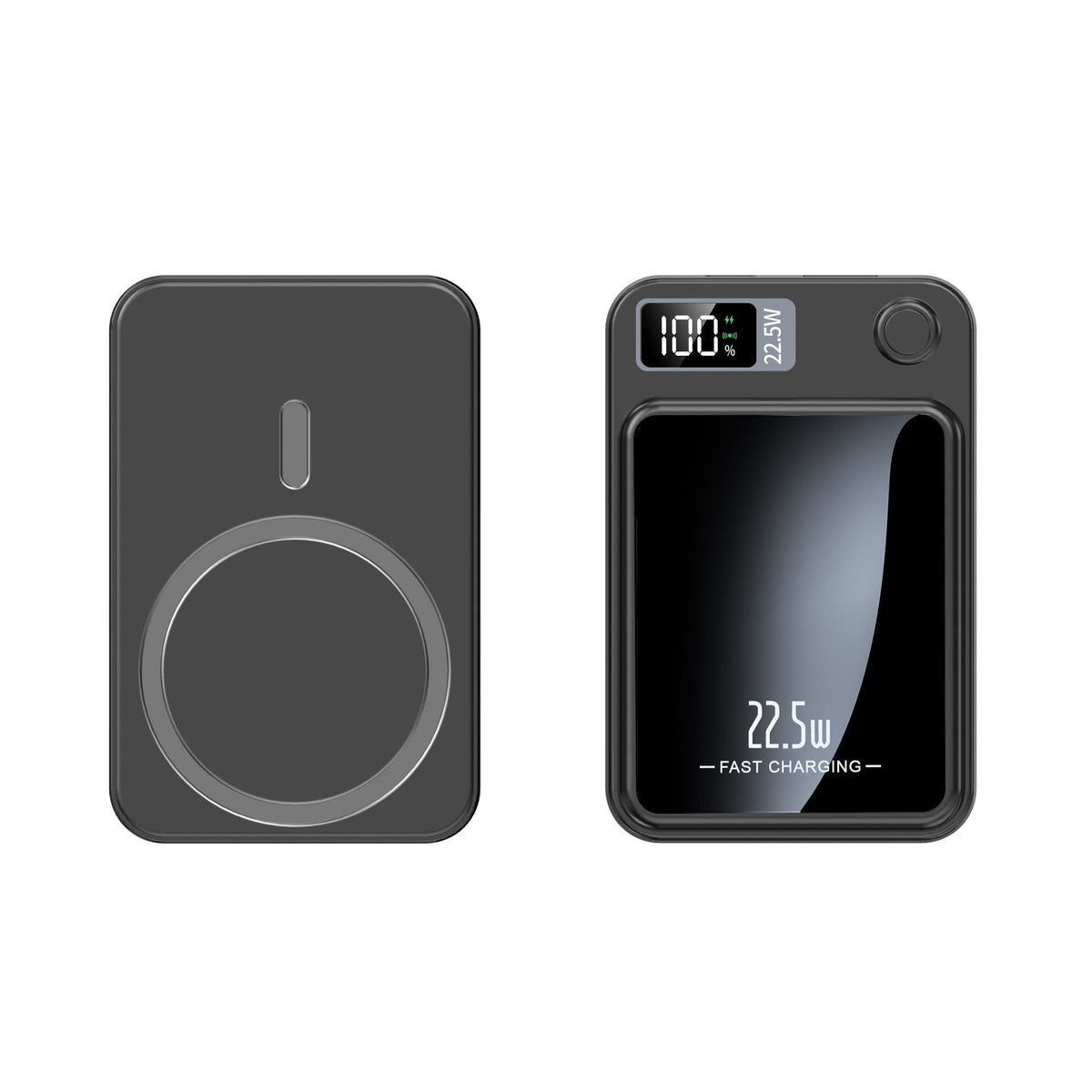 Power bank magnetico, ricarica wireless 15 W e ricarica rapida via cavo 22,5 W, display LED, 10000 o 20000 mAh, 4 colori