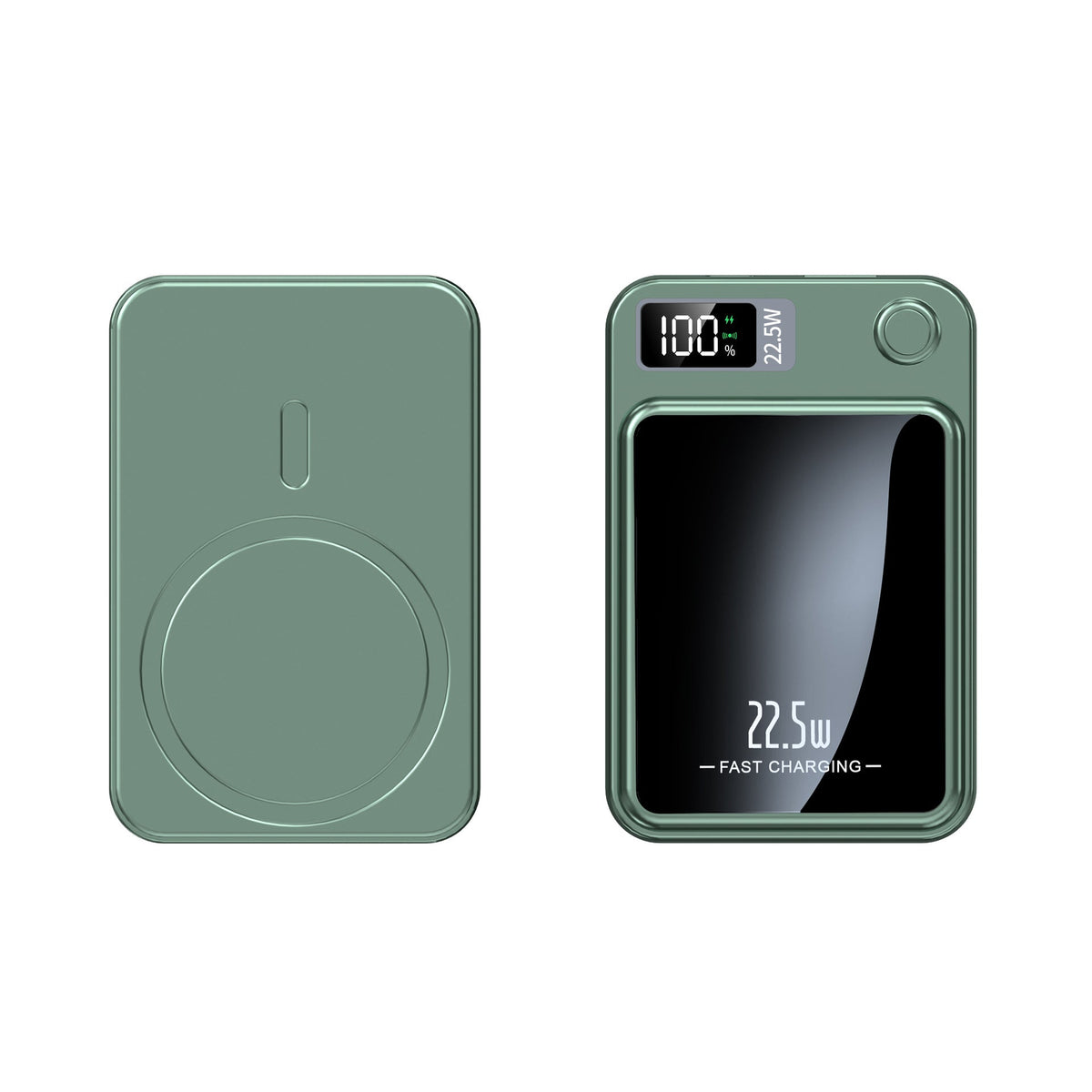 Power bank magnetico, ricarica wireless 15 W e ricarica rapida via cavo 22,5 W, display LED, 10000 o 20000 mAh, 4 colori