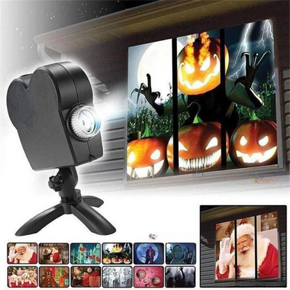 Proiettore Halloween | Finestre e interni | 12 film inclusi | Installazione facile