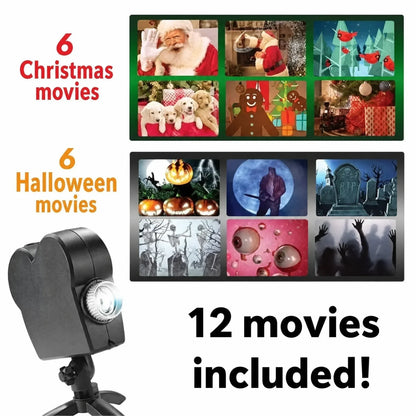 Proiettore Halloween | Finestre e interni | 12 film inclusi | Installazione facile