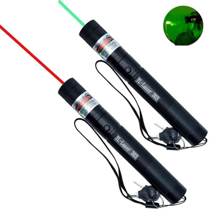 Puntatore laser ad alta potenza con fascio verde e rosso per lunghe distanze