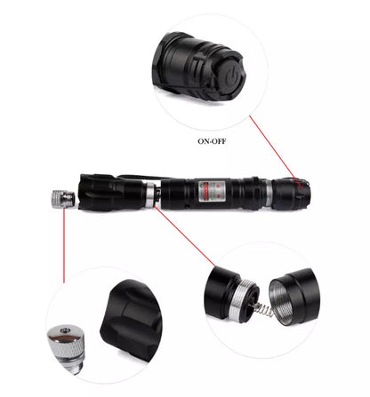 Puntatore laser rosso ricaricabile con set torcia multiuso