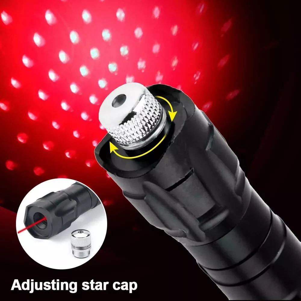 Puntatore laser rosso ricaricabile con set torcia multiuso