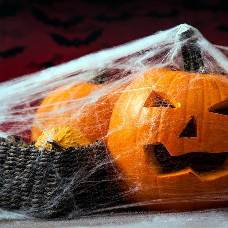 Ragnatela gigante per Halloween 700 × 550 cm con picchetti e gancio, ragno peloso nero 30 cm con occhi rossi, decorazion