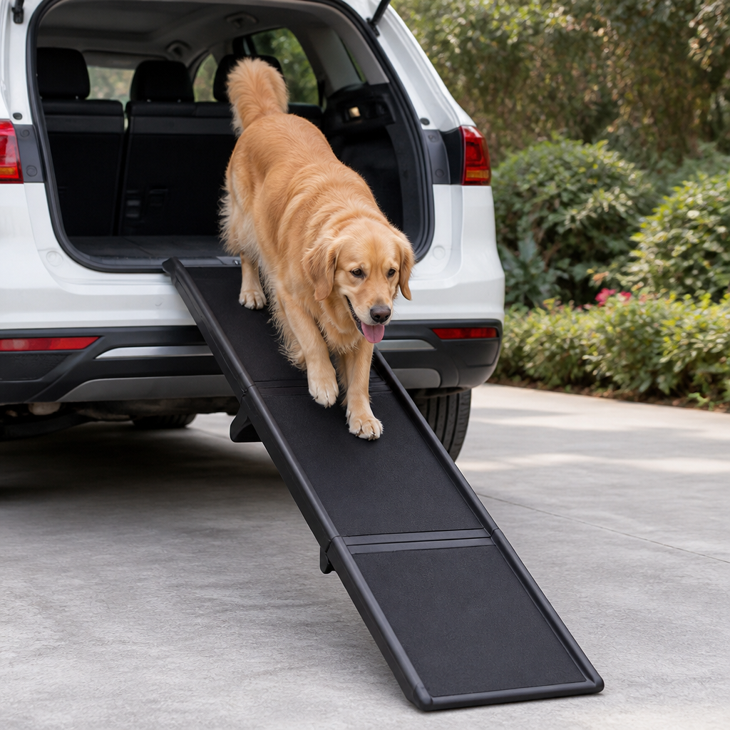 Rampa pieghevole lunga per cani con protezioni laterali (supporta 68 kg)
