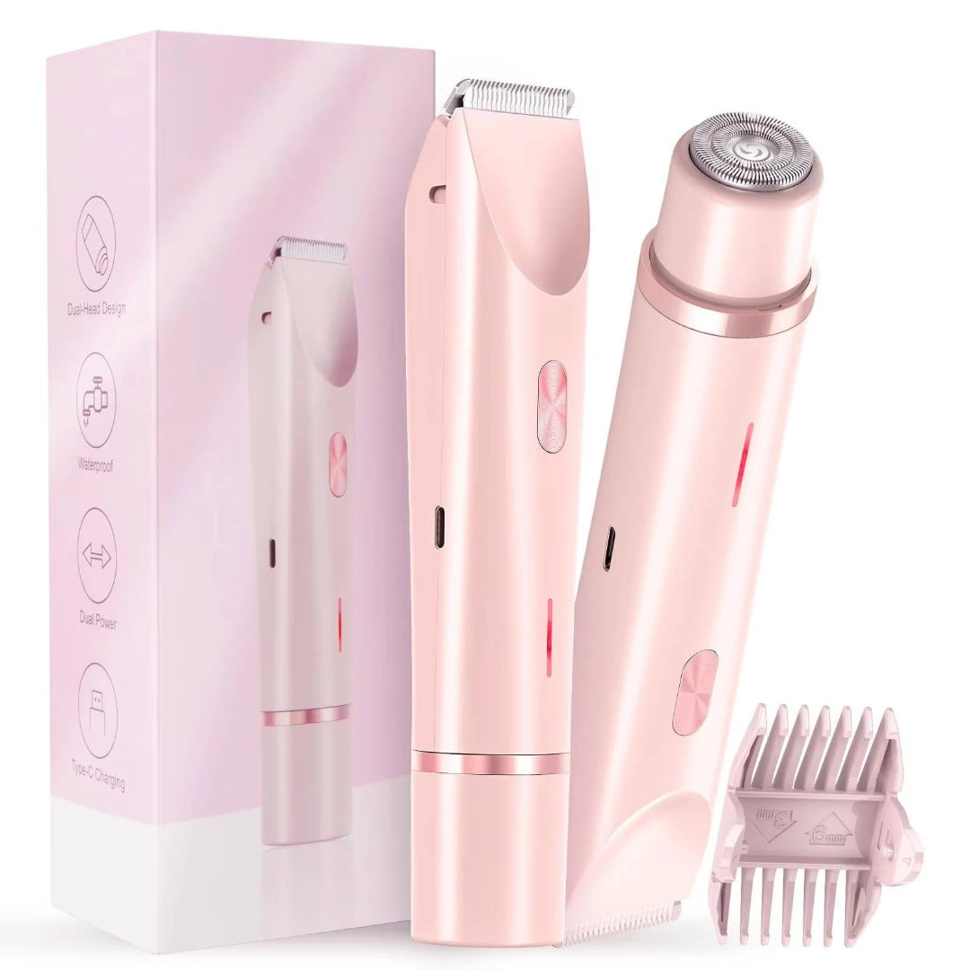 Rasoio elettrico 2 in 1 per donna con regolabarba ricaricabile e testina rotante