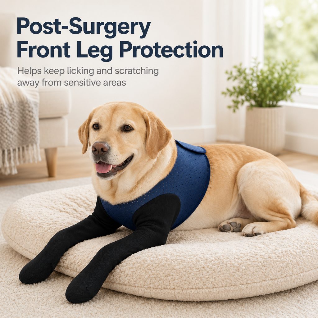 Rassivo PawGuard Protezione Doppia per Zampe Anteriori Cani - Tutore Anti-Leccamento Senza Collare per Post-Operatorio, 