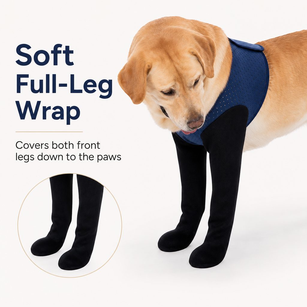 Rassivo PawGuard Protezione Doppia per Zampe Anteriori Cani - Tutore Anti-Leccamento Senza Collare per Post-Operatorio, 
