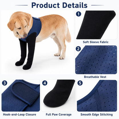 Rassivo PawGuard Protezione Doppia per Zampe Anteriori Cani - Tutore Anti-Leccamento Senza Collare per Post-Operatorio, 