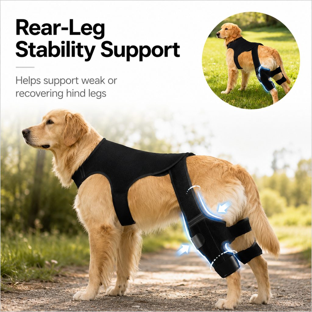 Rassivo RearGuard tutore di supporto per zampe posteriori del cane - fascia stabilizzante antiscivolo per cani anziani, 