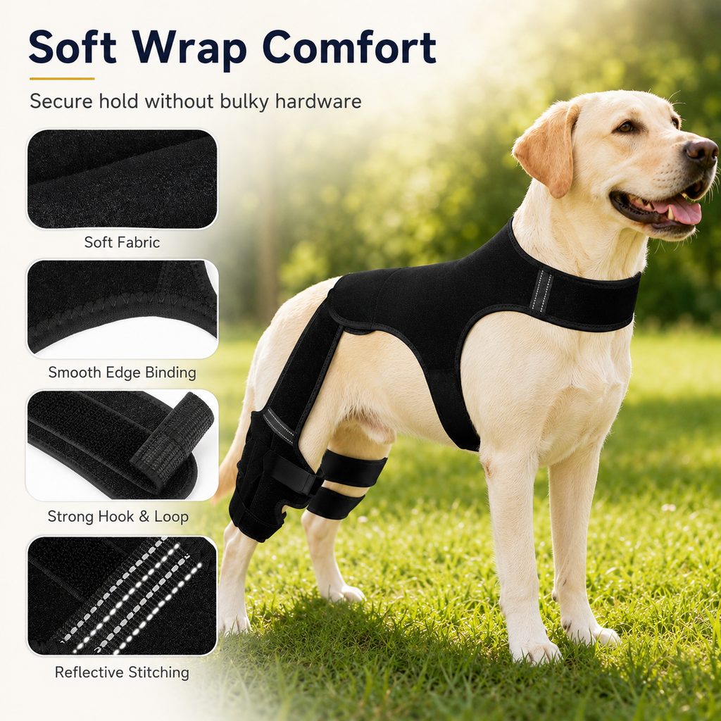 Rassivo RearGuard tutore di supporto per zampe posteriori del cane - fascia stabilizzante antiscivolo per cani anziani, 