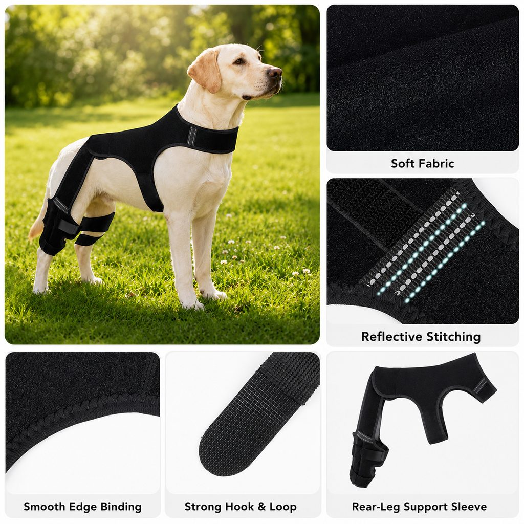 Rassivo RearGuard tutore di supporto per zampe posteriori del cane - fascia stabilizzante antiscivolo per cani anziani, 