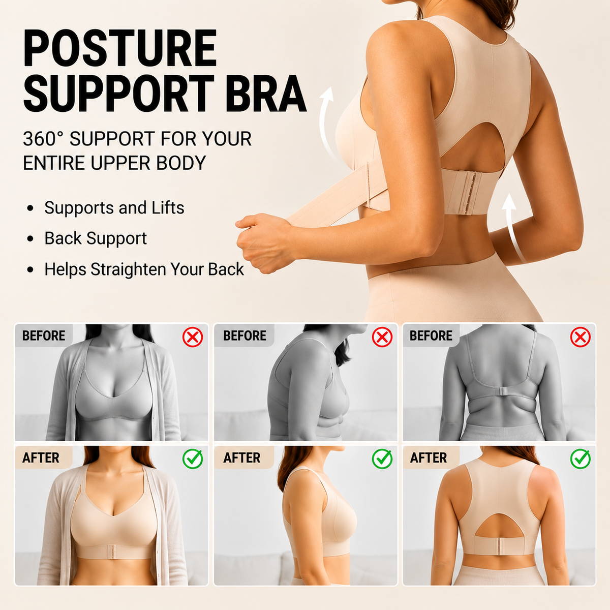 Reggiseno correttore posturale con supporto