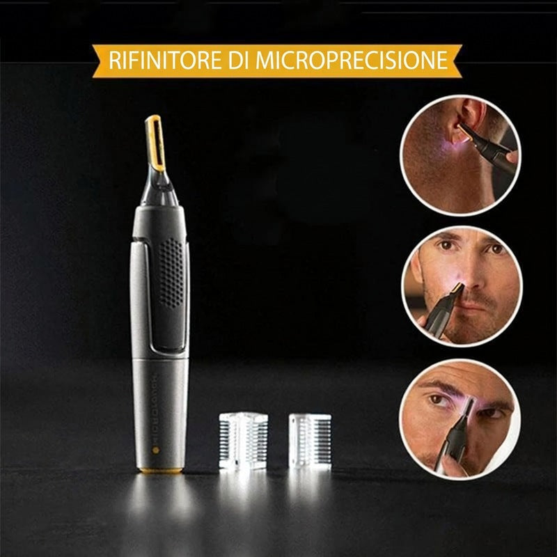 Regolabarba di precisione con lame a micro-oscillazione in acciaio al titanio