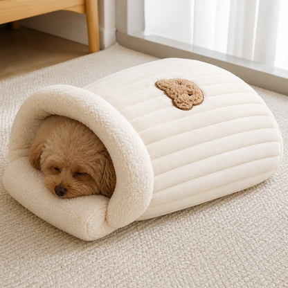 Sacco a pelo semi-chiuso in peluche antivento per animali domestici (per gatti e cani di piccola taglia)