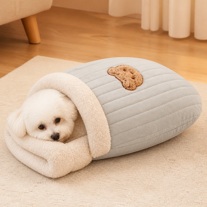 Sacco a pelo semi-chiuso in peluche antivento per animali domestici (per gatti e cani di piccola taglia)