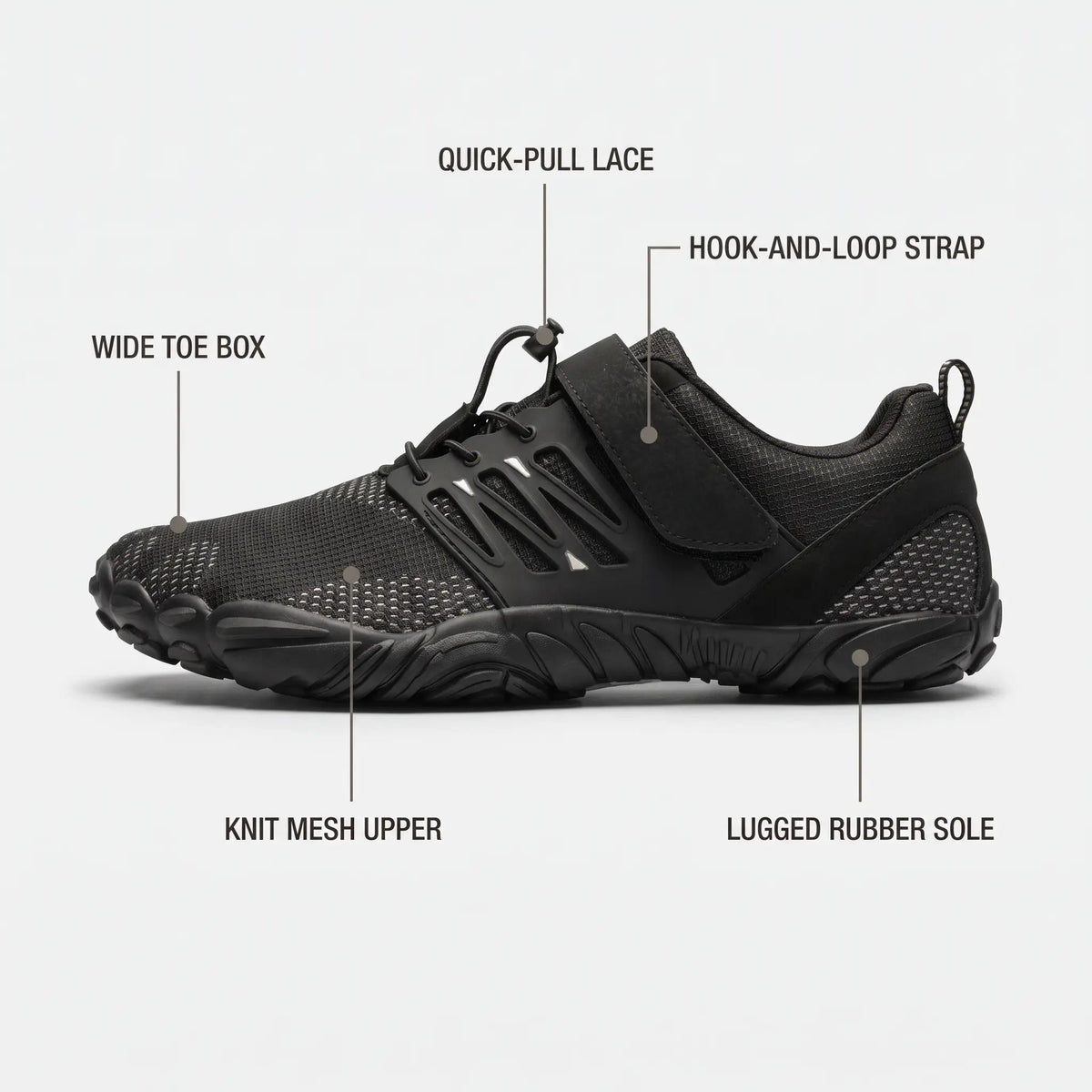 Scarpe barefoot con punta larga – Scarpe da trekking e allenamento minimaliste