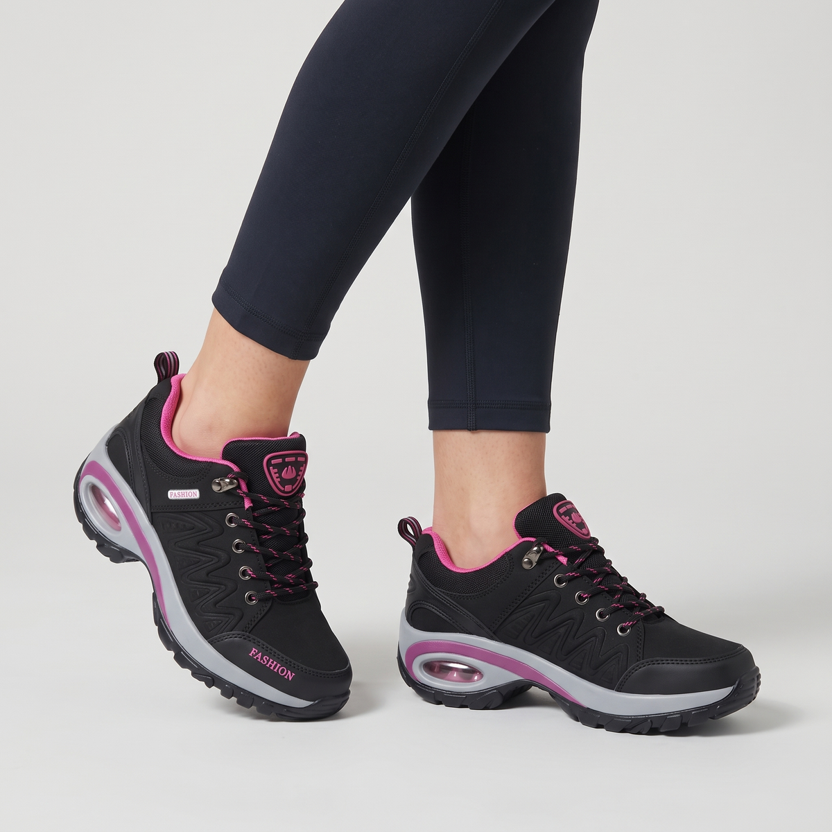 Scarpe da camminata donna con cuscinetto d'aria e suola scolpita