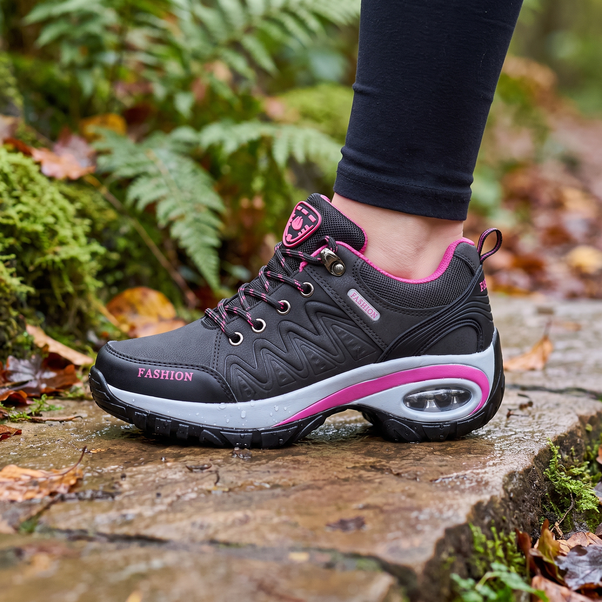 Scarpe da camminata donna con cuscinetto d'aria e suola scolpita