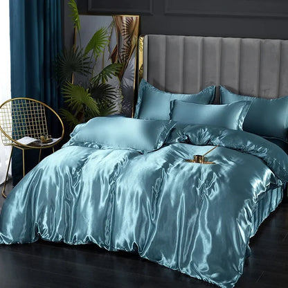 Set biancheria da letto in raso di seta di lusso