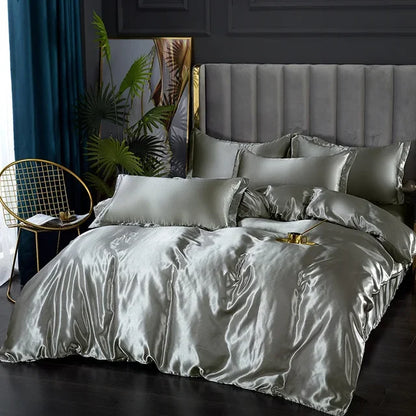 Set biancheria da letto in raso di seta di lusso