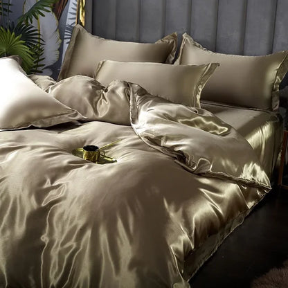 Set biancheria da letto in raso di seta di lusso