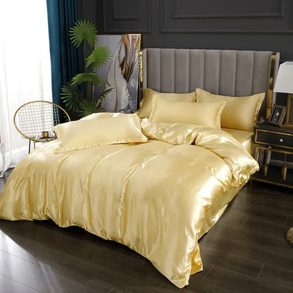 Set biancheria da letto in raso di seta di lusso