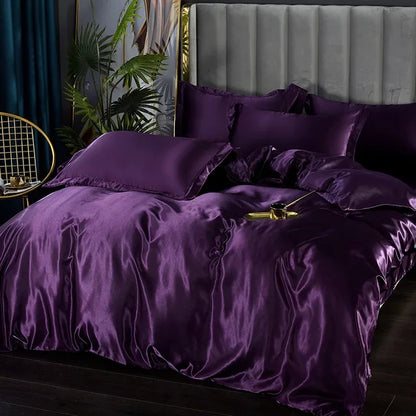 Set biancheria da letto in raso di seta di lusso